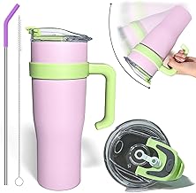 40 oz Tumbler with Straw and Lid,Leak-Proof Coffee Tumbler with Handle and Straw Lid,Insulated Tumbler for Water,Iced Tea or Coffee,Smoothie and More,Keeps Cold for 24 Hours or Hot for 10 Hours