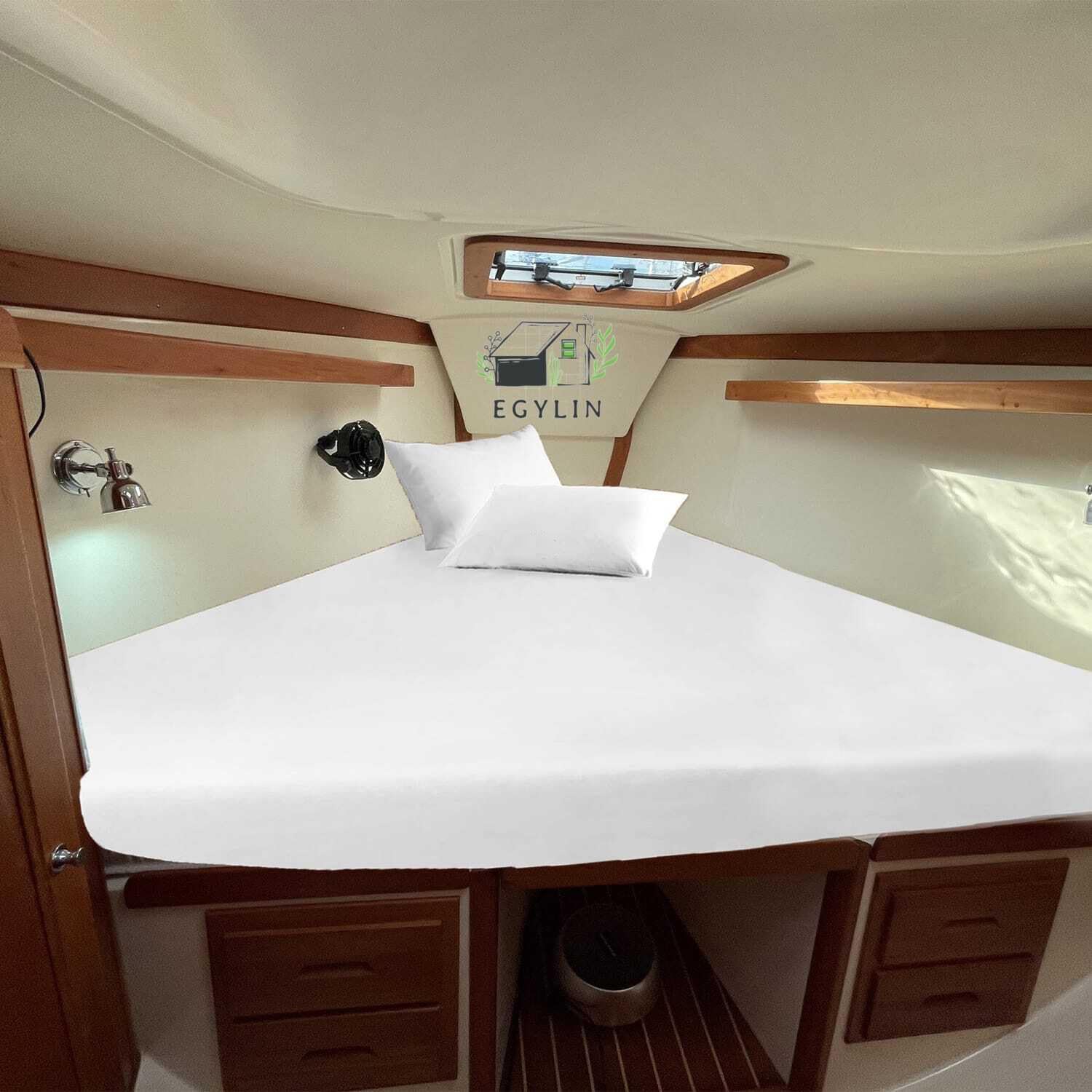 EGYLIN 100% Egyptian Cotton Universal AFT Berth 3 Piece The Best Boat AFT Berth Bedding Fits mattresses up to 8” Depth Sheet Set - 800 Thread Count