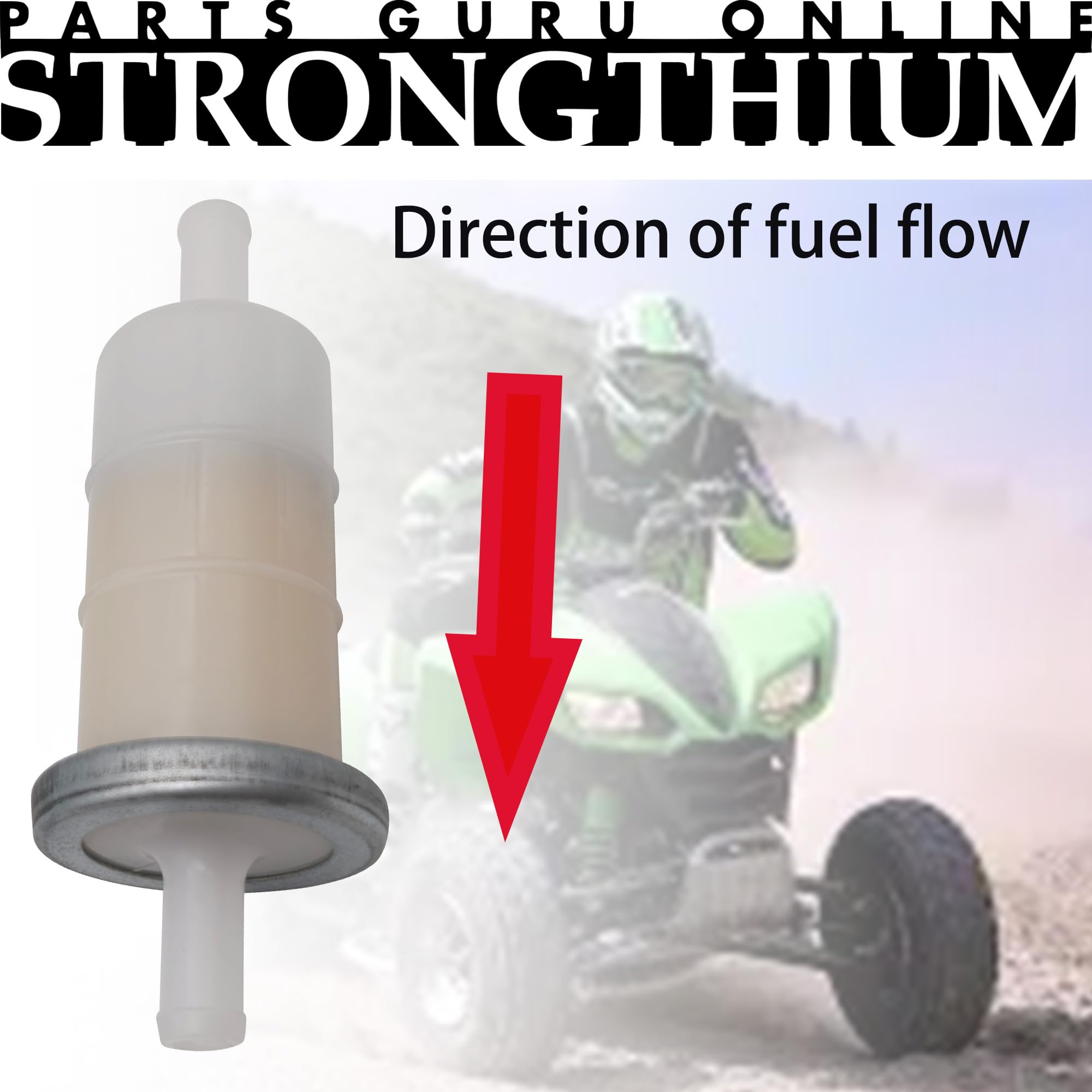 Strongthium Filtr Paliwa 8mm 5/16 49019-1055 z Wężykiem odpowiedni do Kawasaki Mule Ninja ZX6 ZZR600 Yamaha Virago 535 V-Star Kosiarki Traktorka Silnik Gaźnikowy Zestaw