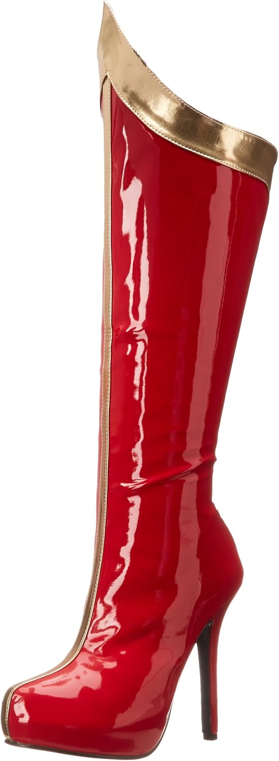 Ellie Shoes Women's 517 Comet Boot, Red/Gold, 6 M US