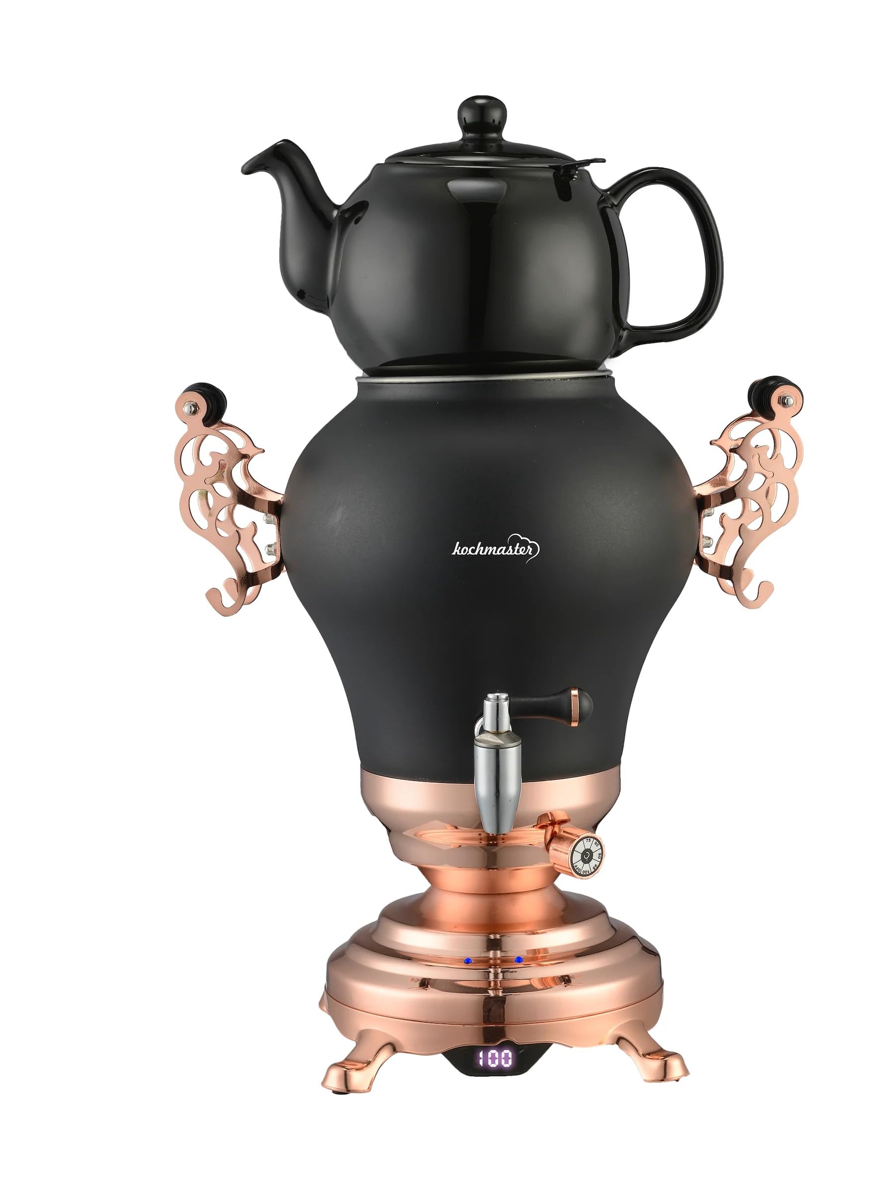 Nostaji Samoware Edelstahl, Teemaschine,Teekannen Set, 3.5L Türkische Teekanne, XXL Induktionsgeeignet Wasserkocher