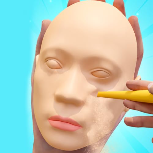 Head Sculpt Face DIY Clay Carving Makeover Girls Coloring Game: Face Sculpting Mud Reshape Satisfying Makeup Artist Salon Painting Games