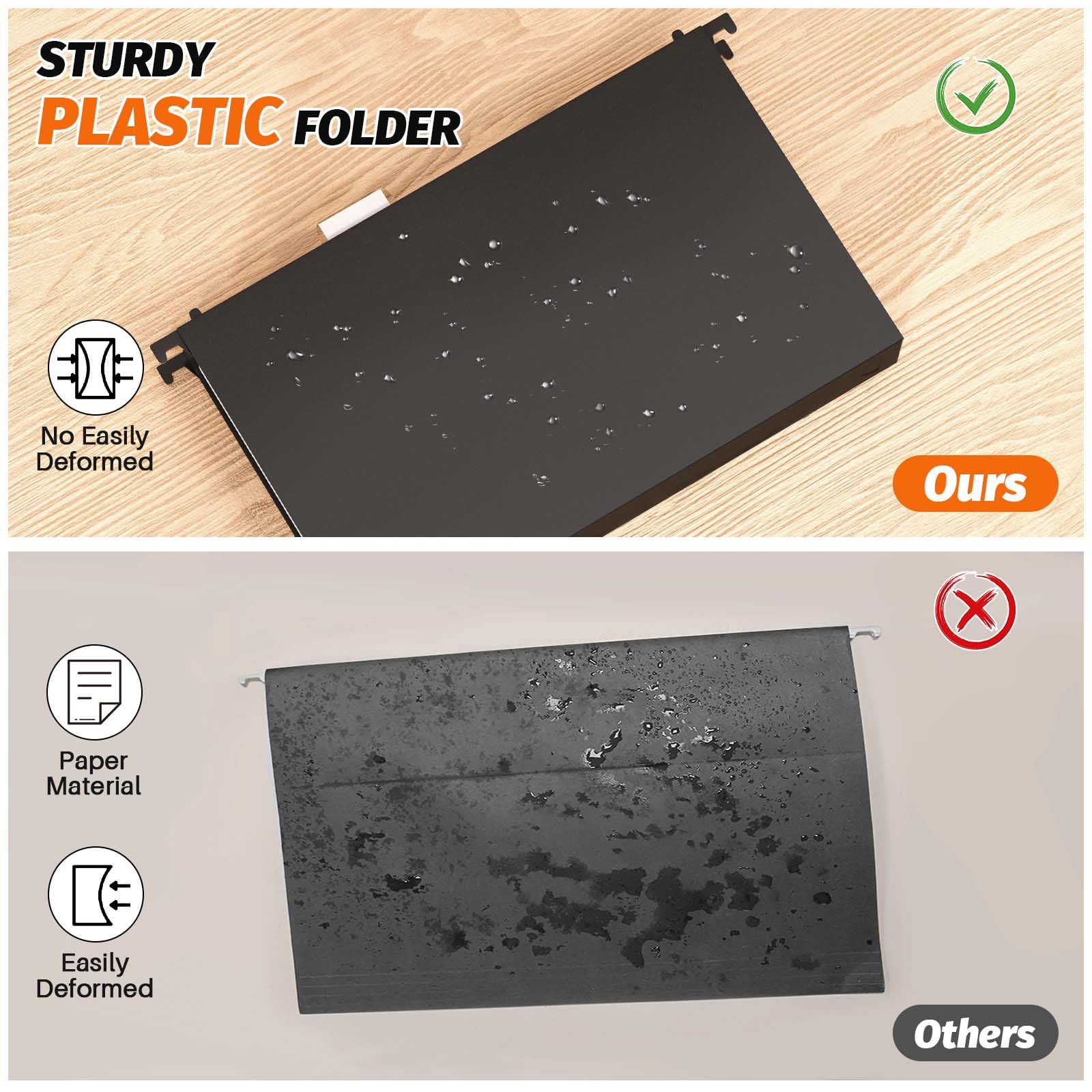 Shutex Cartelline portadocumenti in plastica da appendere, con capacità extra legale, confezione da 12 cartelle rinforzate con espansione di 5 cm, cartelle per schedari, per documenti ingombranti,
