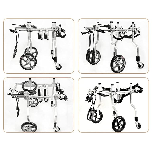 Foto 5 de 8 de KROITY Silla de Ruedas para Perros Silla de Ruedas Ajustable para Mascotas de 4 Ruedas Adecuado…