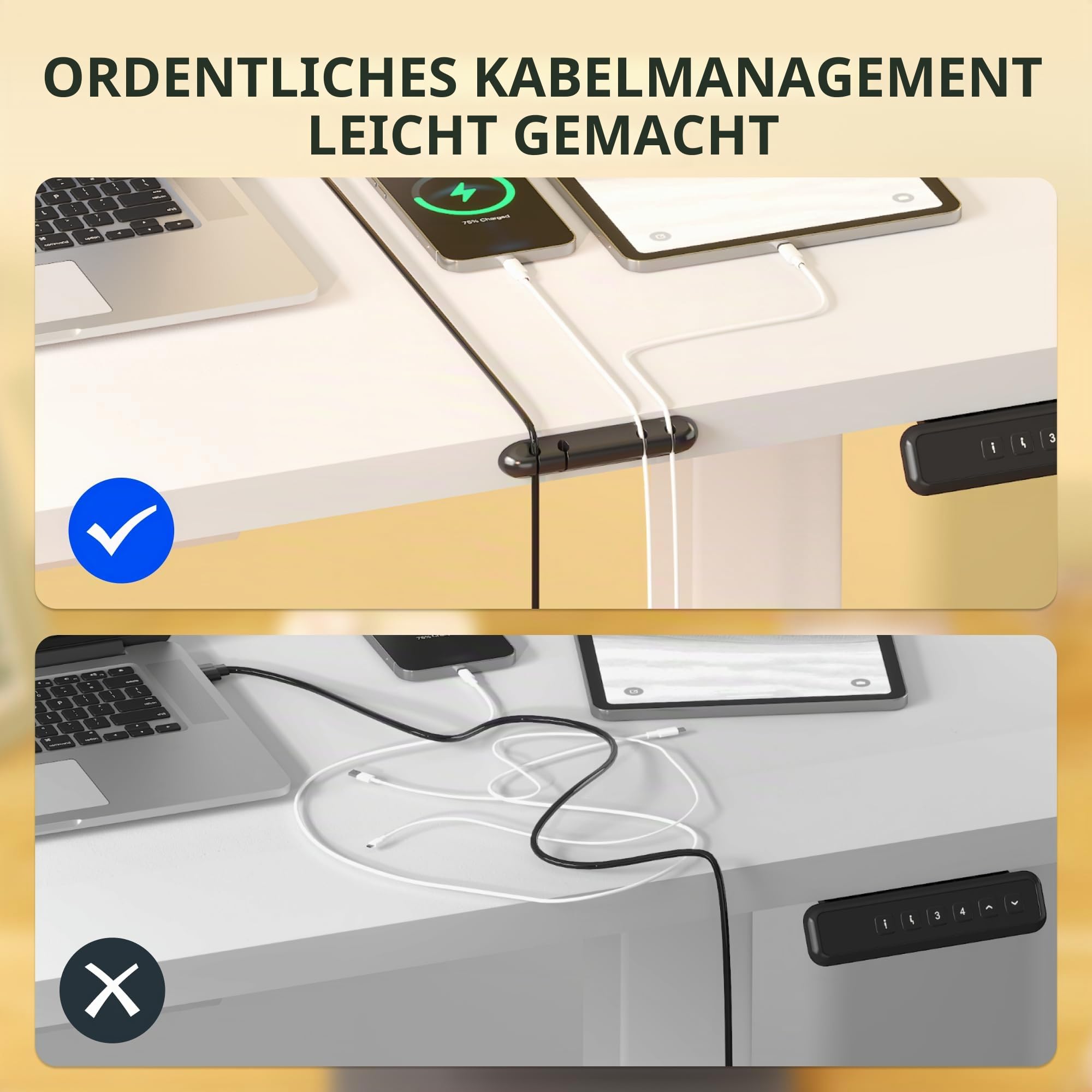 FlexiSpot Höhenverstellbarer Schreibtisch Basic 120x60cm Weiß Kabelmanagement Haken EINTEILIGER Tischplatte Ergonomischer Bürotisch