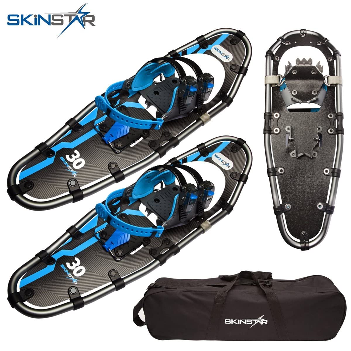 SkinStar Racchette da neve 30" Set telaio in alluminio con racchette da neve, bastone fino a 130 kg