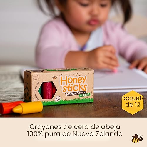 Miniatura 2 de Crayones de cera de abeja 100 % pura. En colores. 12 unidades. No son tóxicos, seguros para infantes, niños y bebés. Naturales. Hechos a mano en