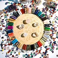 Vista 4 de QINJIEJIE Juego de 64 piezas de varitas de cristales y piedras a granel, puntas de cristal de cuarzo rosa, amatista, ojo de tigre, piedras preciosas