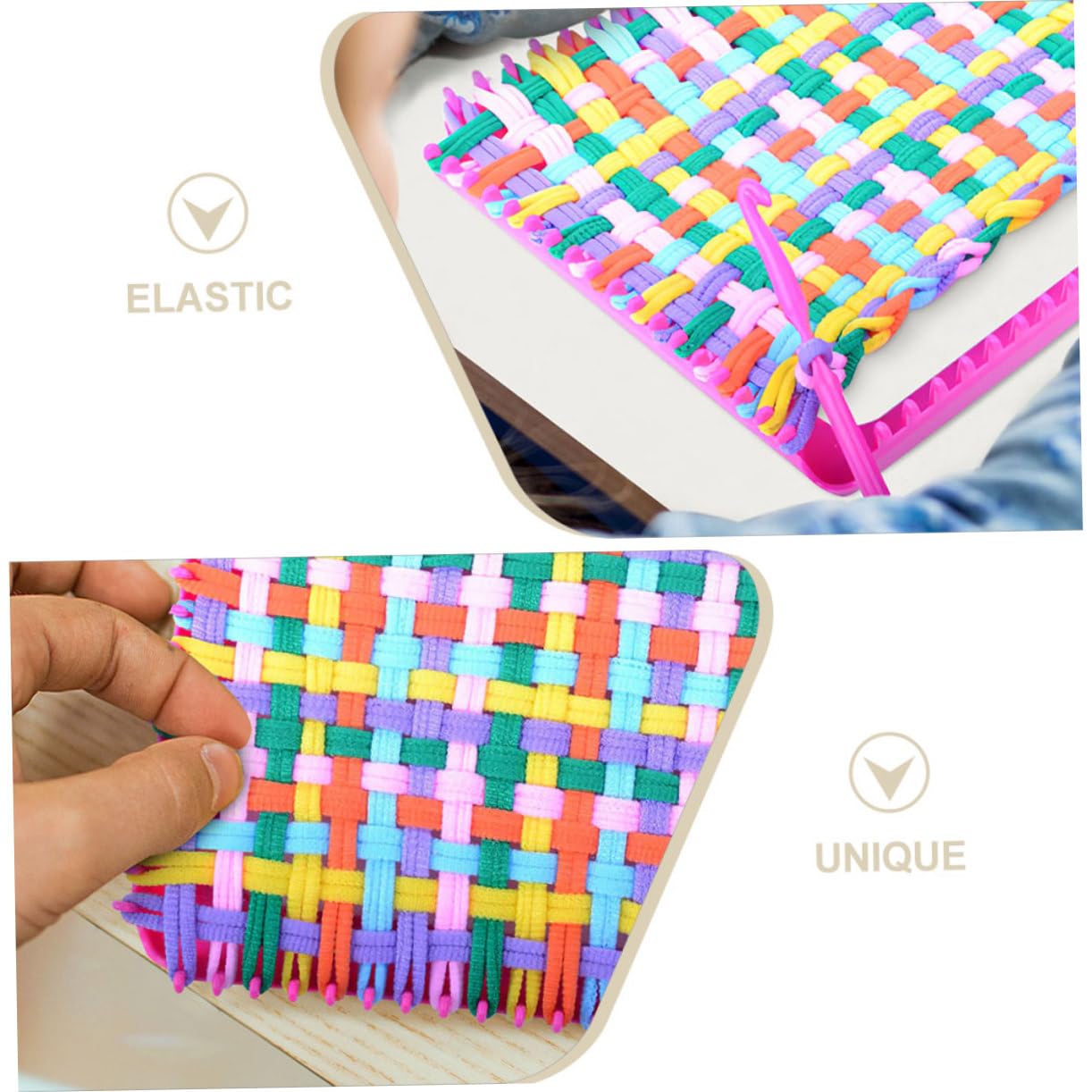 Toyvian 384pezzi Elastic Potholder Anelli Per Tessitura Colorati Per Ragazzo Ragazza Kit Di Ricarica Per Creazioni Artigianali Colori Vivaci Per Attività Creative
