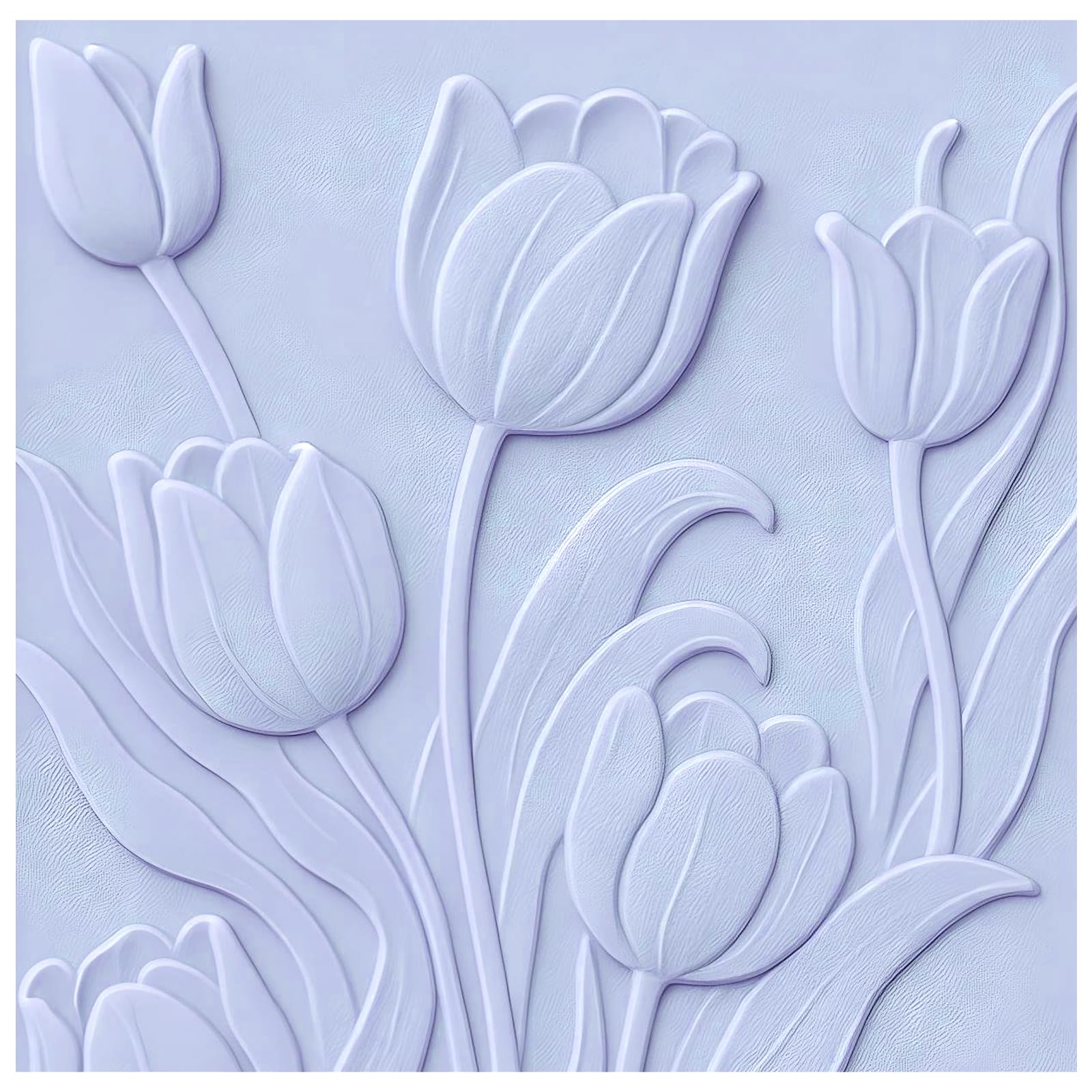 Oruola Embossing Folders, 6.5 × 4.5 in Clear 3D Tulip Embossing Folders for Card Making,Arts Supplies,Scrapbook Decor and Paper Crafting
