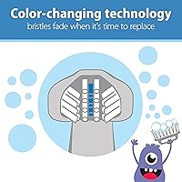 Vista 3 de Dr. Brown's ToothScrubber - Juego de cepillos de dientes para niños pequeños, monstruo con pasta de dientes sabor fresa