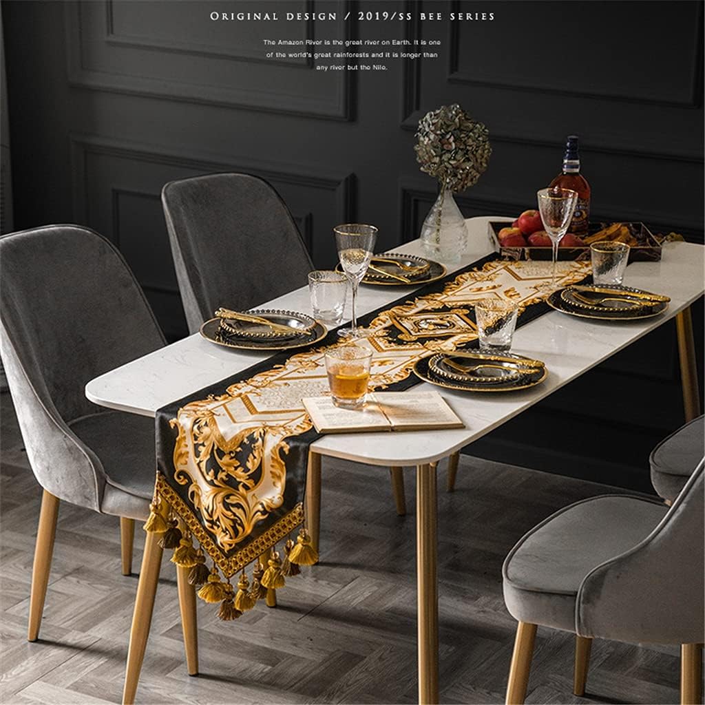 JSEIAJB European Retro Long Strip Table Runner American Dining Table Coffee Table TV Cabinet Bed Flag Strip Decoration Cover Cloth(D,30x200cm)