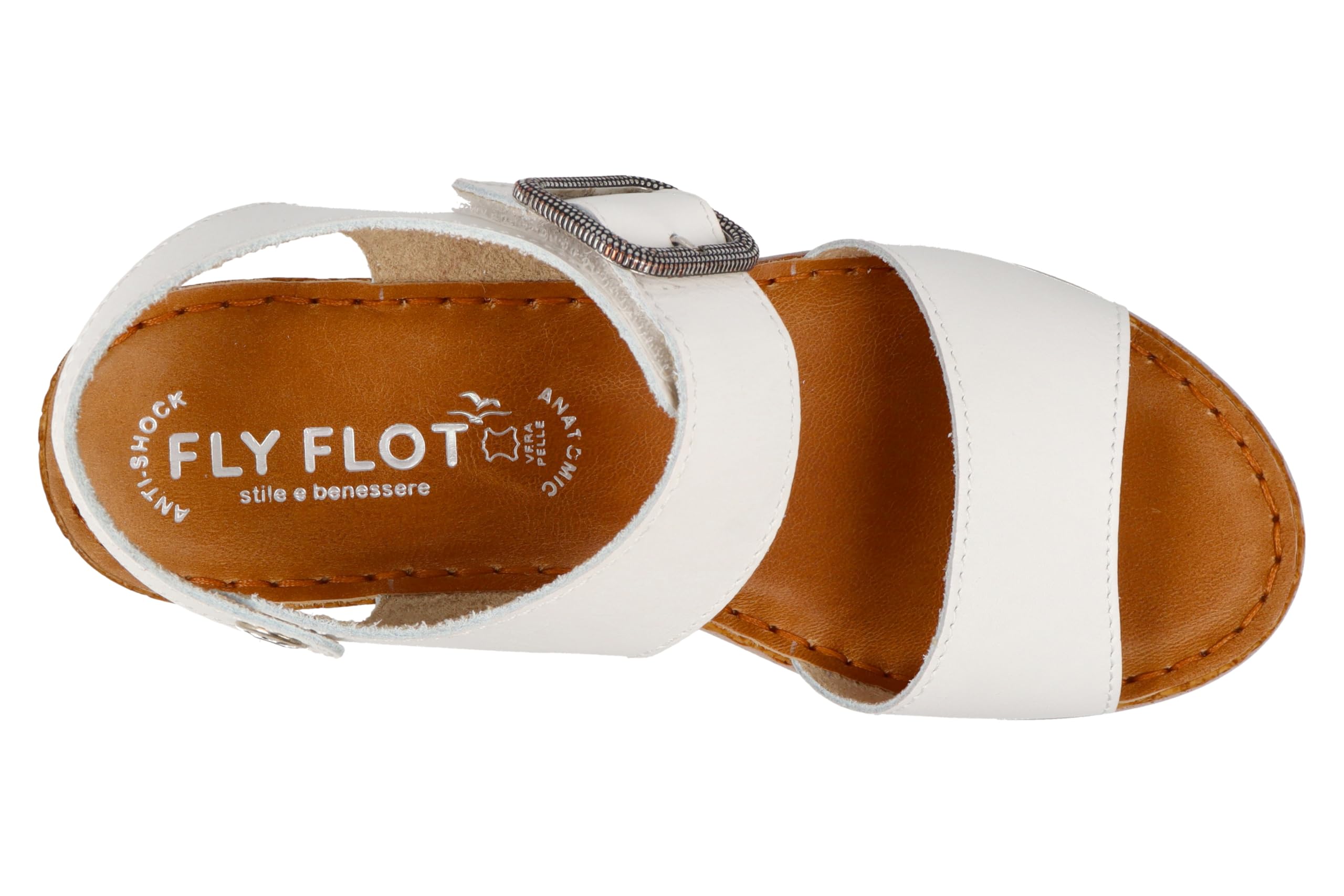 Fly Flot Sandali Donna Aperti Cinturino Regolabile, Sottopiede Imbottito Antishock In Pelle, Mujer