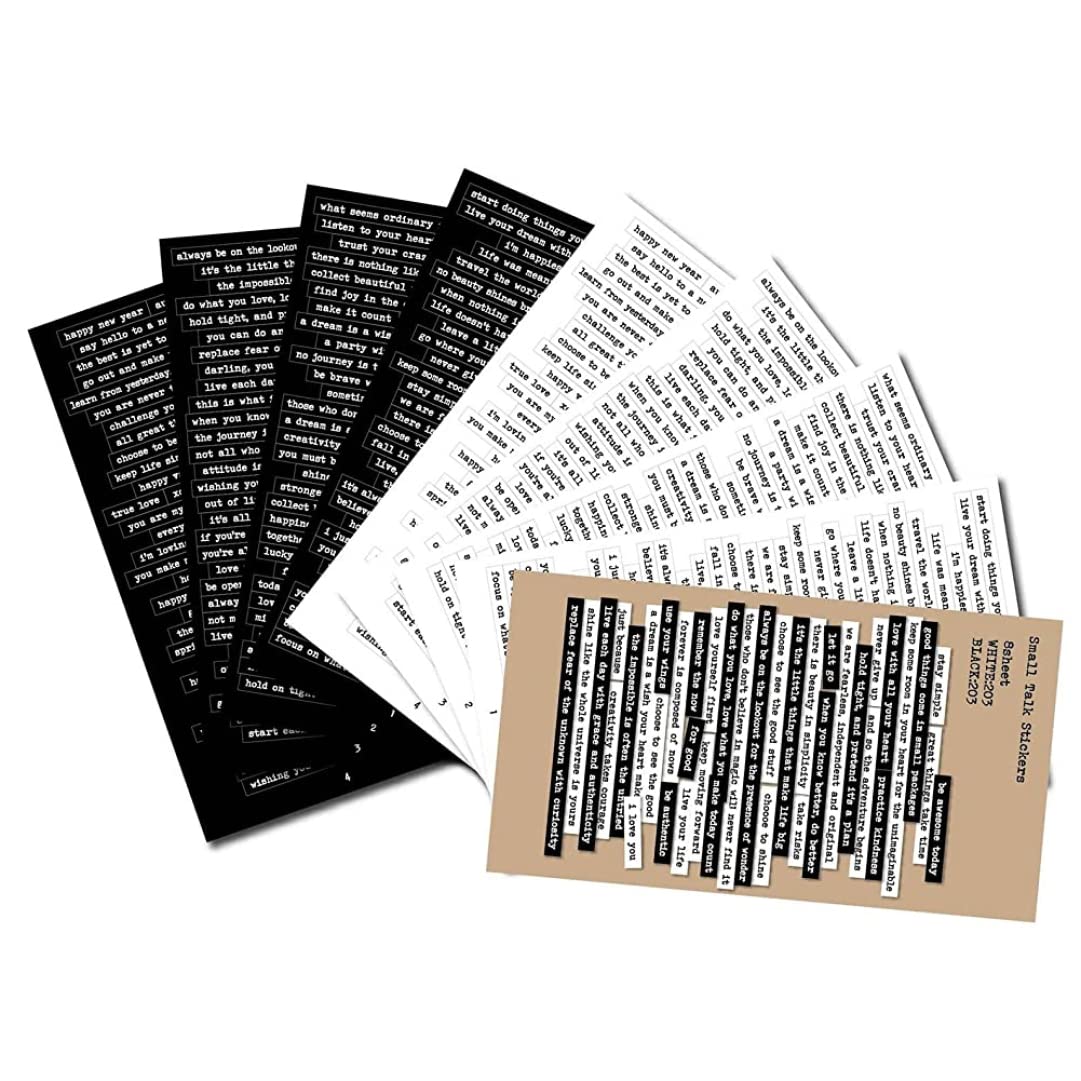 9 Sheets Small Talk Stickers Adhesive Quote Stickers for Journaling Scrapbook Journal Planners Vintage Text Stickers