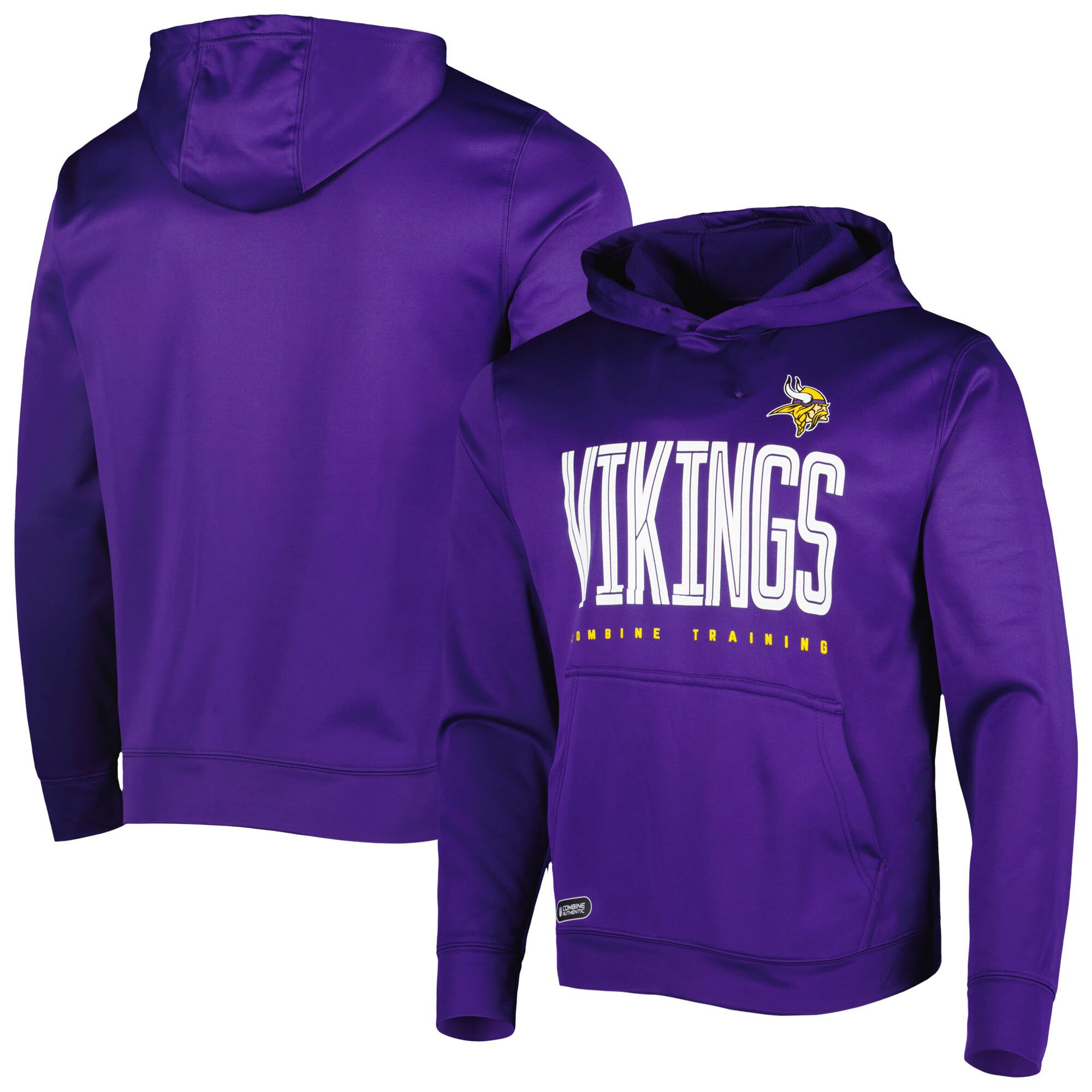 Outerstuff Minnesota Vikings Nfl Kids Youth 8-20 Offically Licened Huddle Up Team Color Performance Primary Logo Pullover Hoodie, 10-12