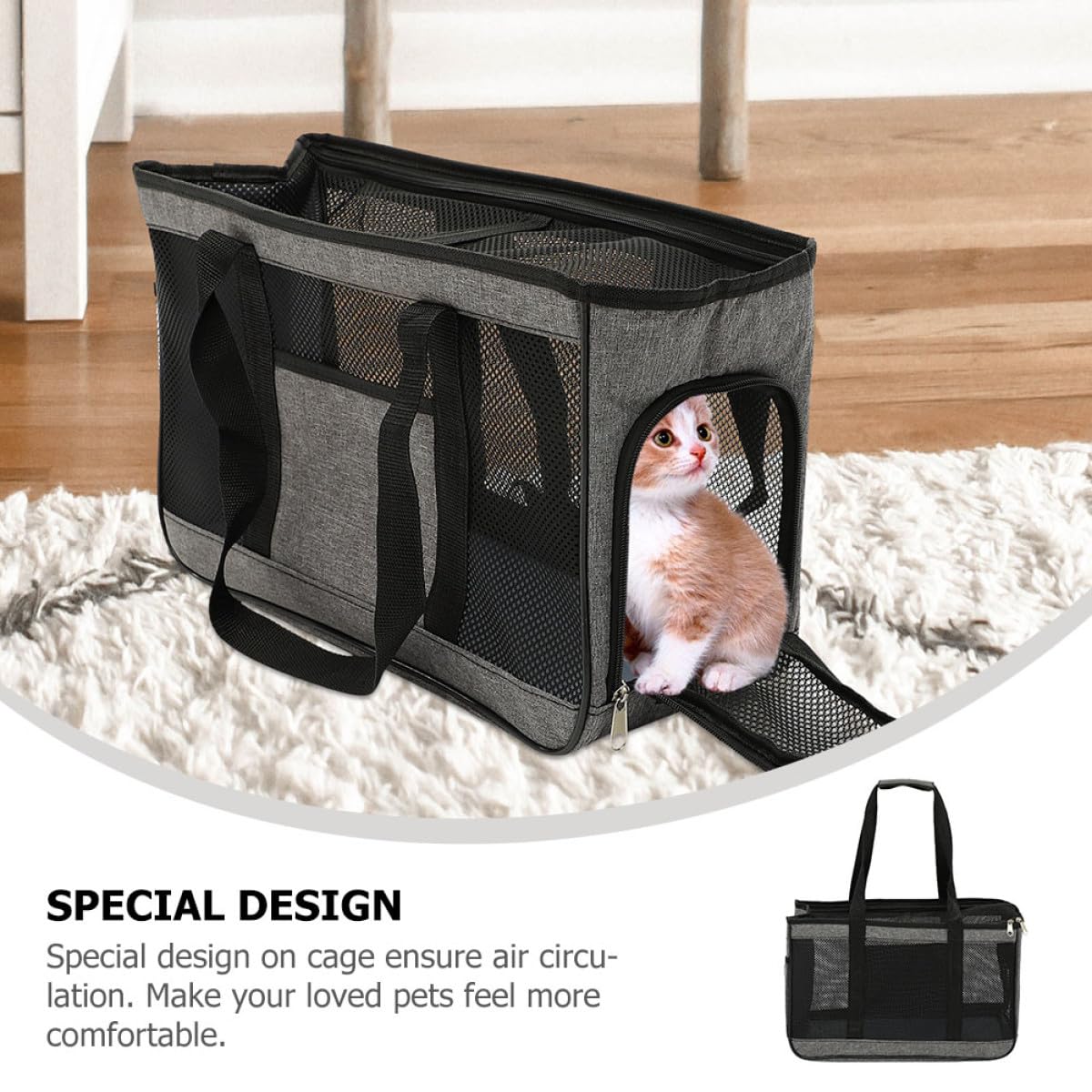 Levemolo Trasportino Portatile per Gatti e Animali Domestici Oxford e Rete Traspirante Leggero per Viaggi Estivi Comodo e Pieghevole