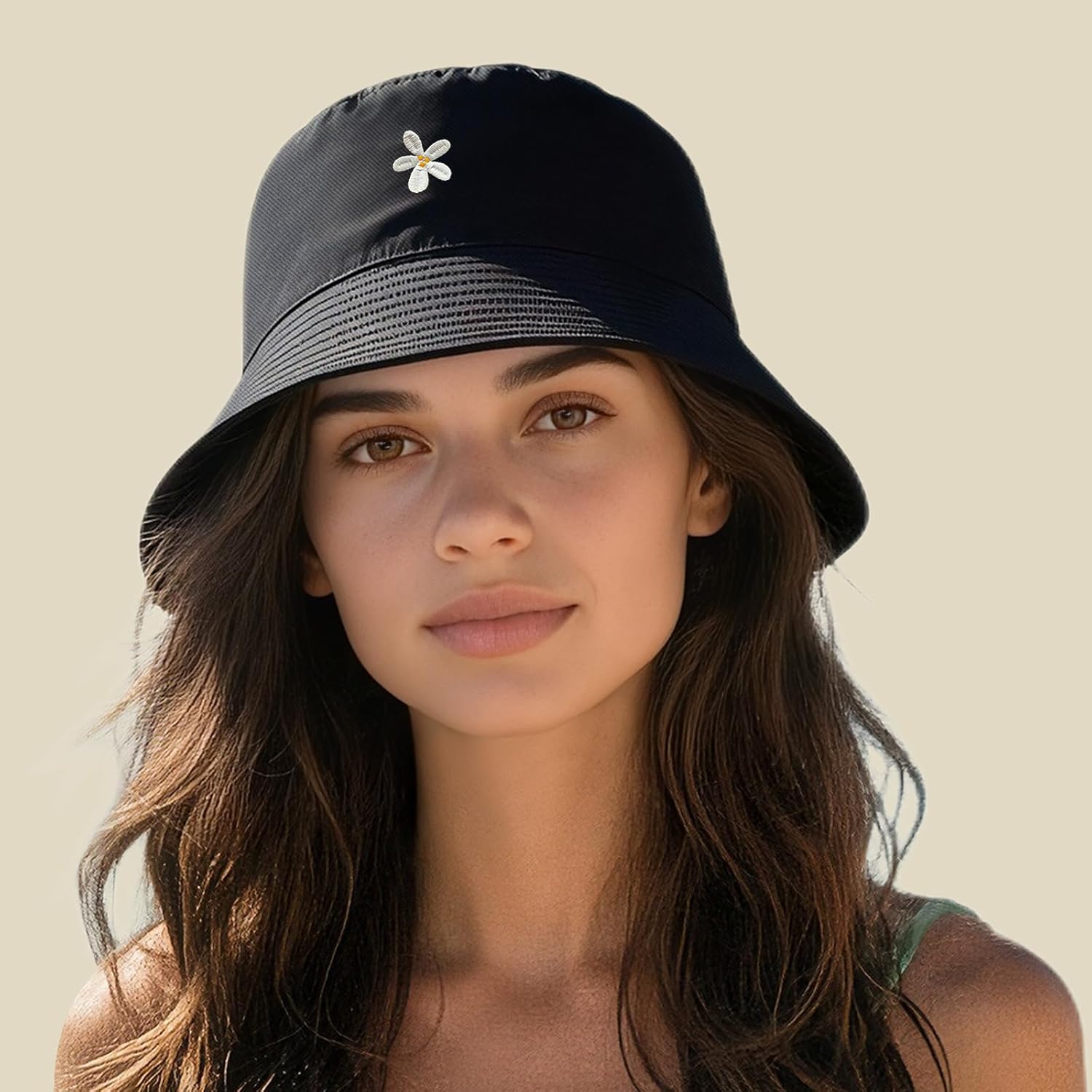 Fashion Embroidered Bucket Hat Cotton Summer Beach Sun Hat for Women Men Teen - Image 2