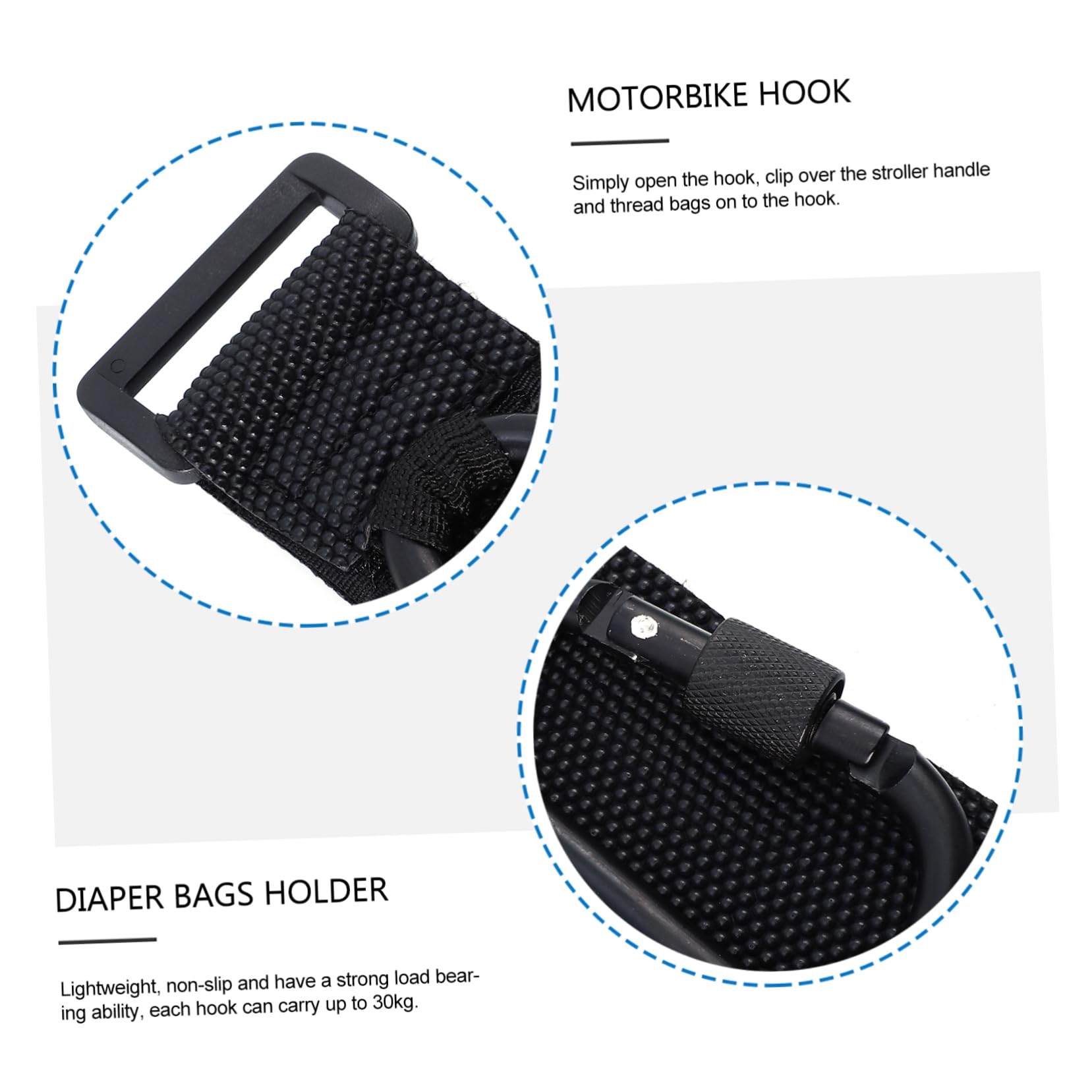 Yardwe 14 Piezas Ganchos para Cochecito Antideslizantes Colgadores Resistentes para Bolsas Carrito Soporte Seguro para Bolsas de Viaje y Compras