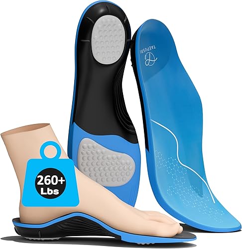 Plantillas para fascitis plantar para mujeres y hombres, más de 260 libras, insertos ortopédicos para zapatos con soporte de arco para correr, botas