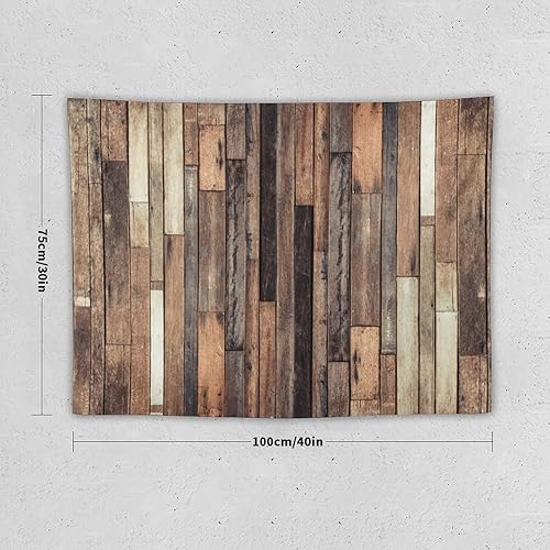 Miniatura 2 de KANEPE Tapiz de tablero de madera vieja con patrón de tablones de madera antigua, tapices para colgar en la pared, decoración del hogar para sala de