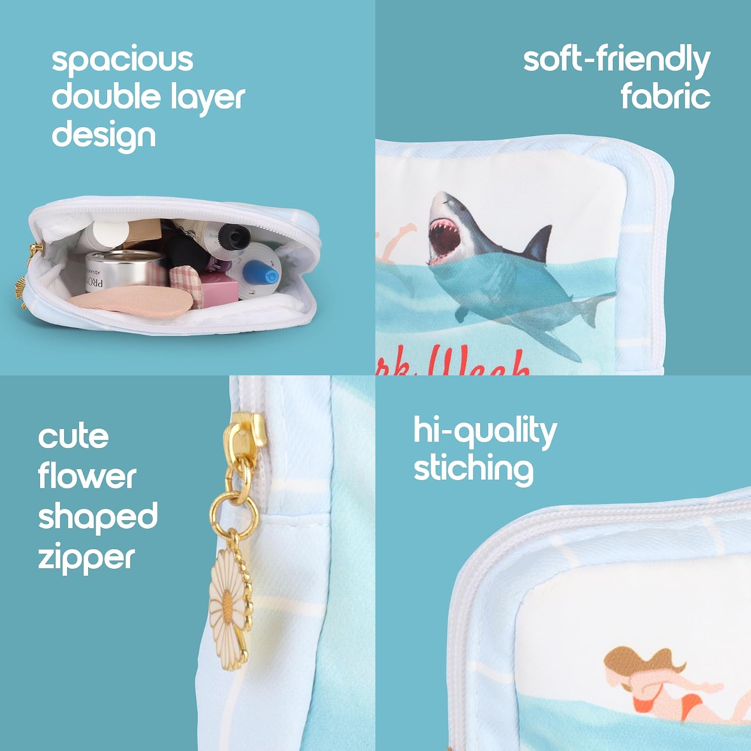 Shark Week and Purple Period Bag Bundle – Sanitary Napkin Holders image 3