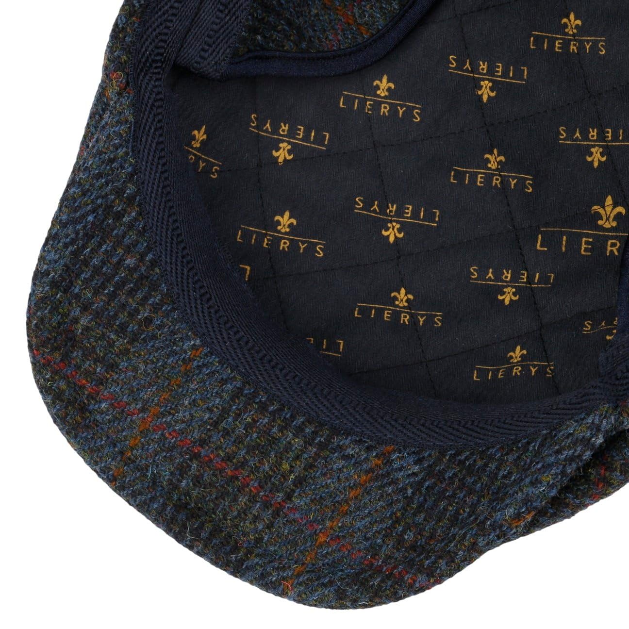 LIERYS Harris Tweed Ear Flaps płaska czapka z daszkiem dla mężczyzn – Made in Italy, z podszewką, na jesień, zimę