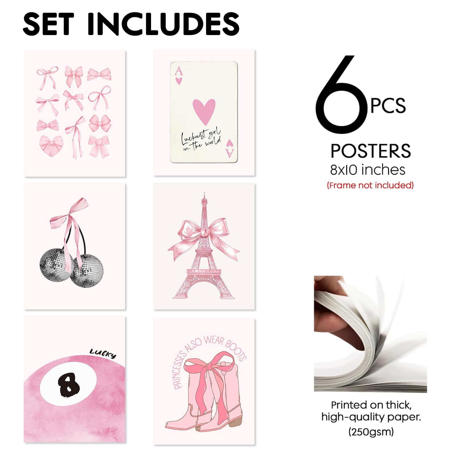 Orivin 4 stuks roze wanddecoratie, coquette kamerdecoratie, esthetische Orivin 4 stuks roze wanddecoratie, coquette kamerdecoratie, esthetische