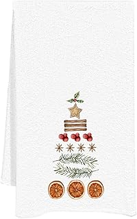 Christmas Cake Kitchen Dish Towels, Baking Christmas Tree Hand Towels Decorative for Farmhouse Kitchen Table, Cute Xmas Trees Gifts for Women Girls for Mom Hostess 16x24