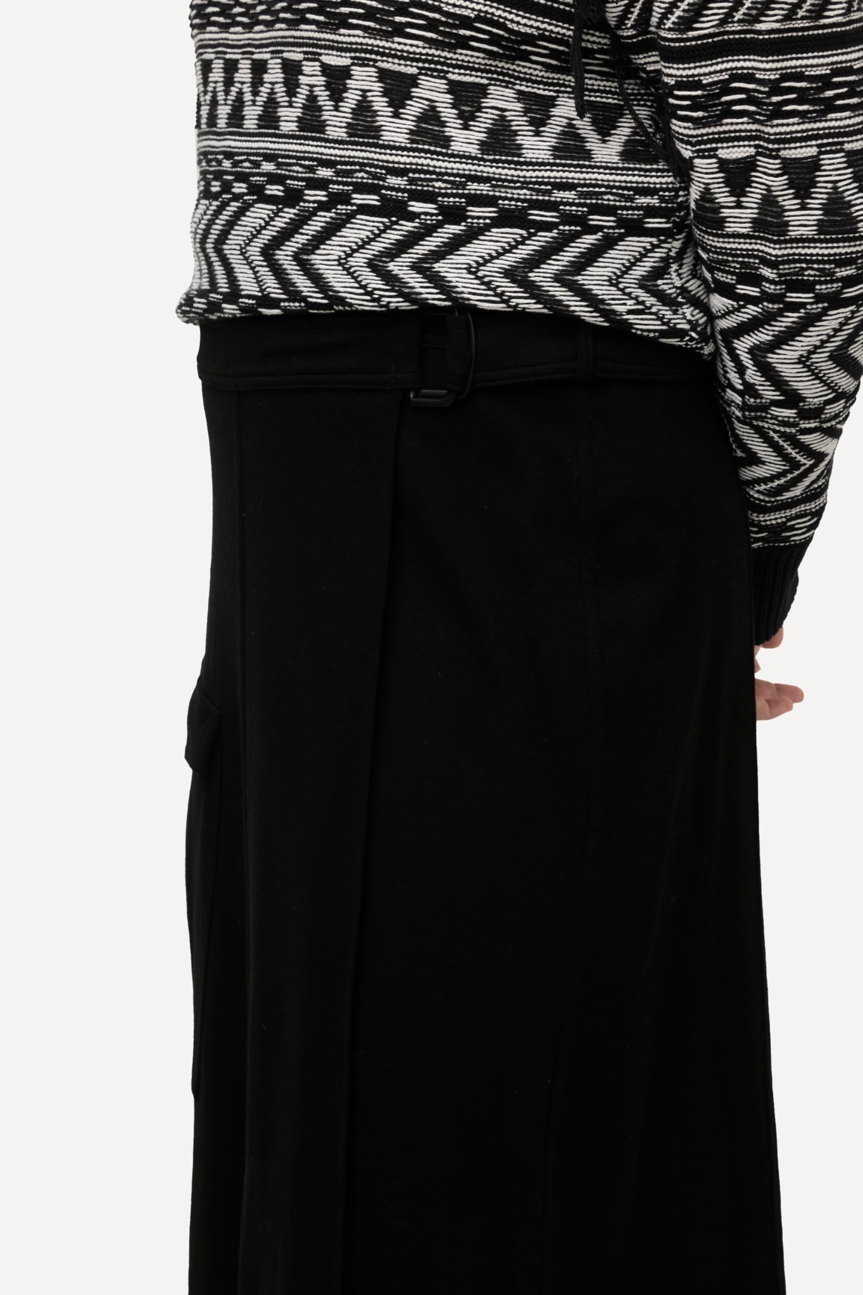 Ulla Popken Femme Grandes Tailles Jupe Portefeuille en Jersey Point de Rome, Style Militaire, Coton Bio 822148