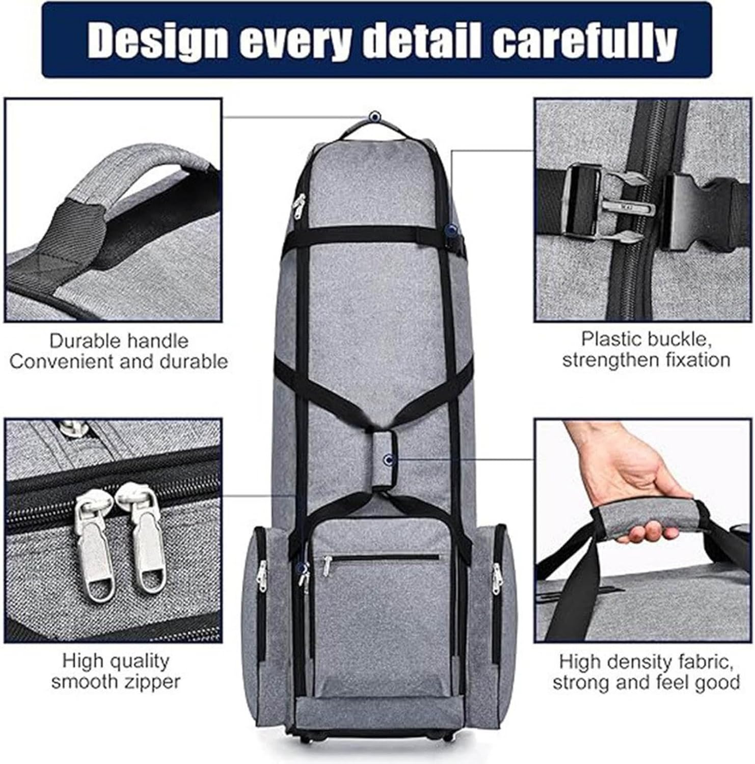 Hularka Heavy-Duty Oxford Golf Travel Bag with Wheels, Padded Golf Club Carrier for Secure Air Travel