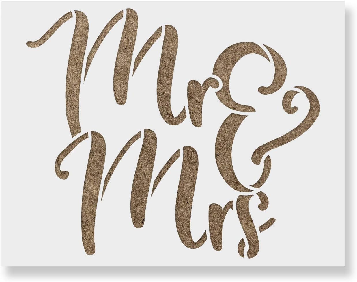 Mr and Mrs Script Stencil - Wedding Stencils, Easy-to-Use for Personalized Table Settings and Signs, Love Stencil