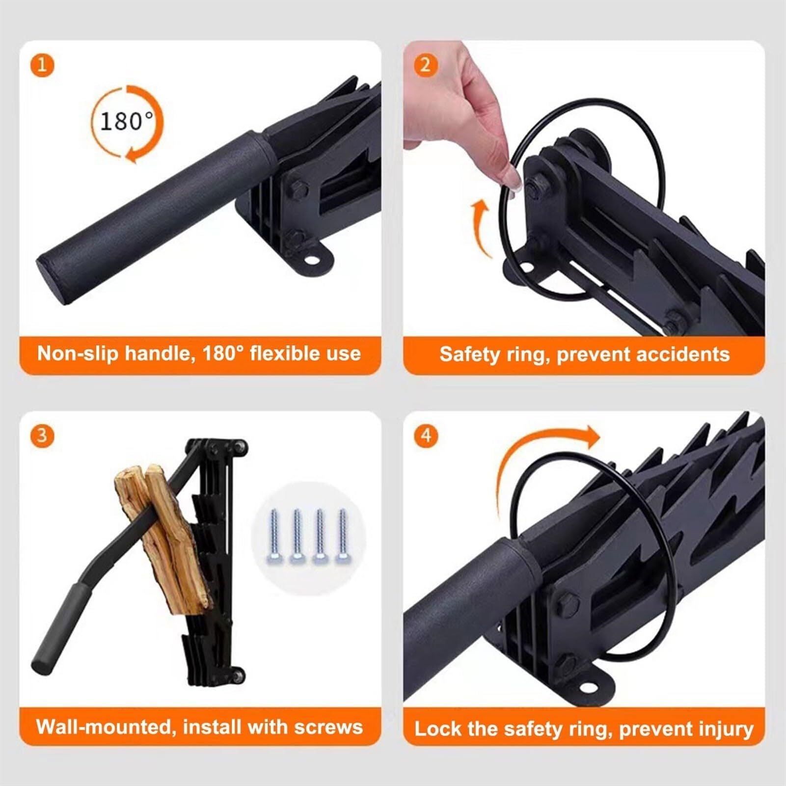 Partidor de leña de Alta Resistencia, Partidor de Madera montado en la Pared, Partidor de Madera Manual, Leña para Chimenea, Camping Familiar