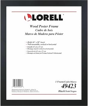 Lorell Poster Frame, 16" x 20", Wood, Black