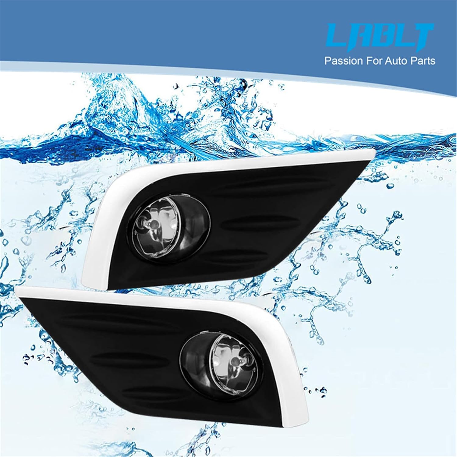 LABLT Clear Lens Bumper Driving Fog Light Lamp W/bezel+switch Replacement for 2016-2018 Altima