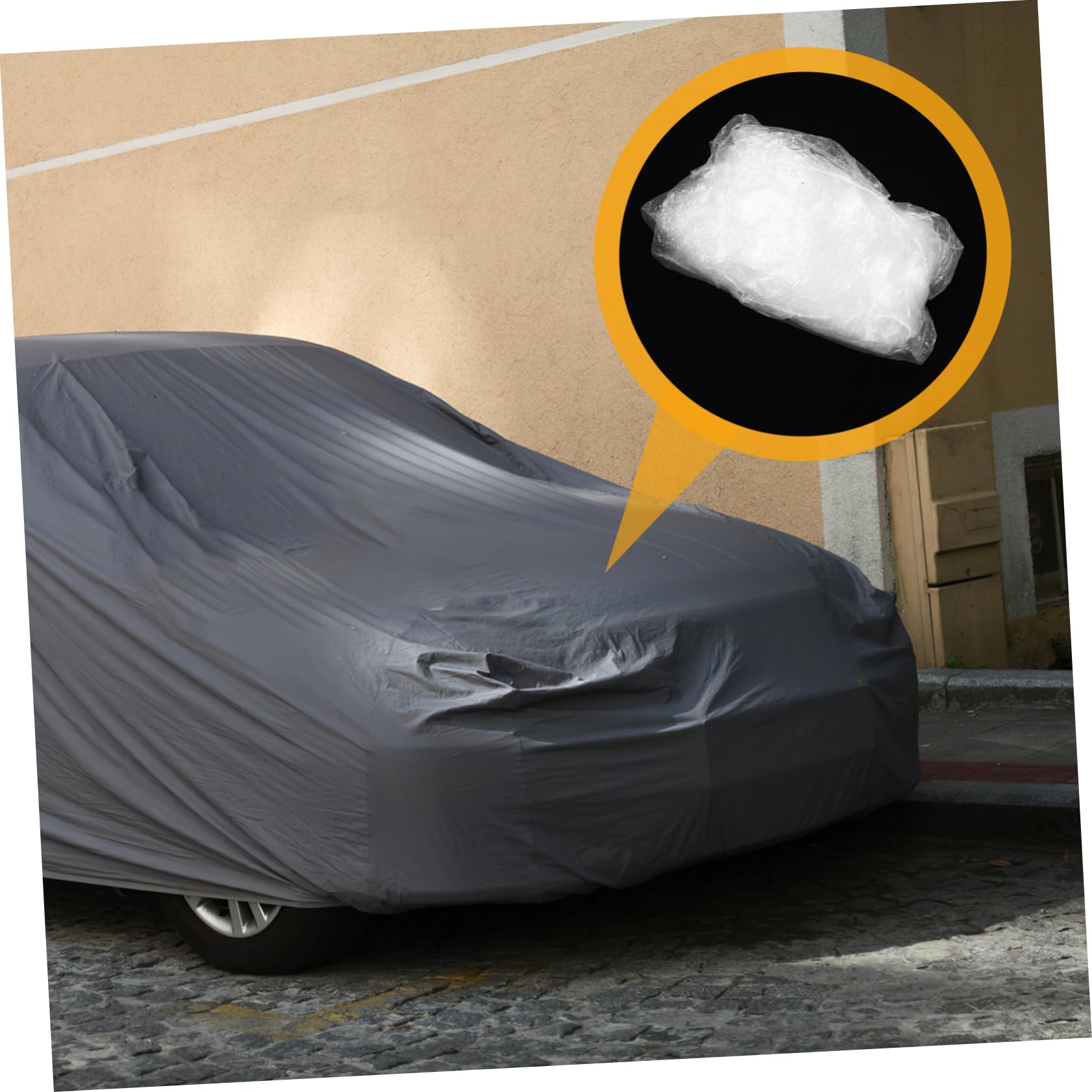 SOESFOUFU Disposable Plastic Car Cover Heavy-Duty Pe for Suvs for Outdoor Storage and Rain — view 6