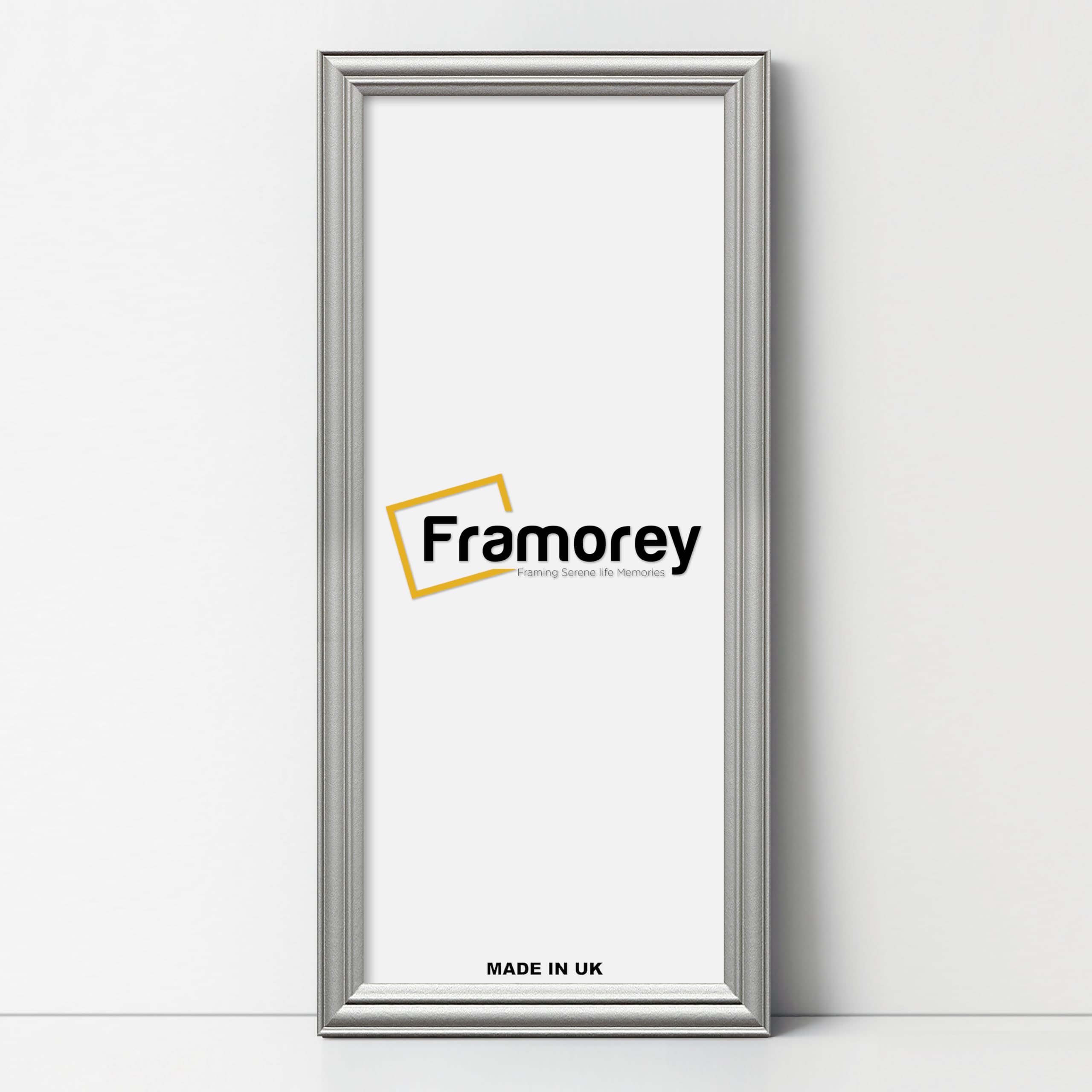FRAMOREY Panoramic Style Silver Picture Frame, 20x5 Inch Size Photo Frames, LW Antique Poster Frame, Wall Hanging Oxford Frames, Photo Print Frame