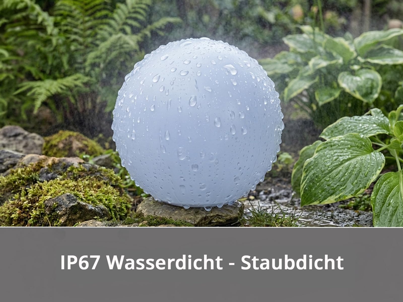meineWunschleuchte Set di 3 sfere solari a LED, 20 cm e 30 cm | RGBW, cambia colore, telecomando, lampada solare a sfera, per giardino, terrazza e balcone, IP67