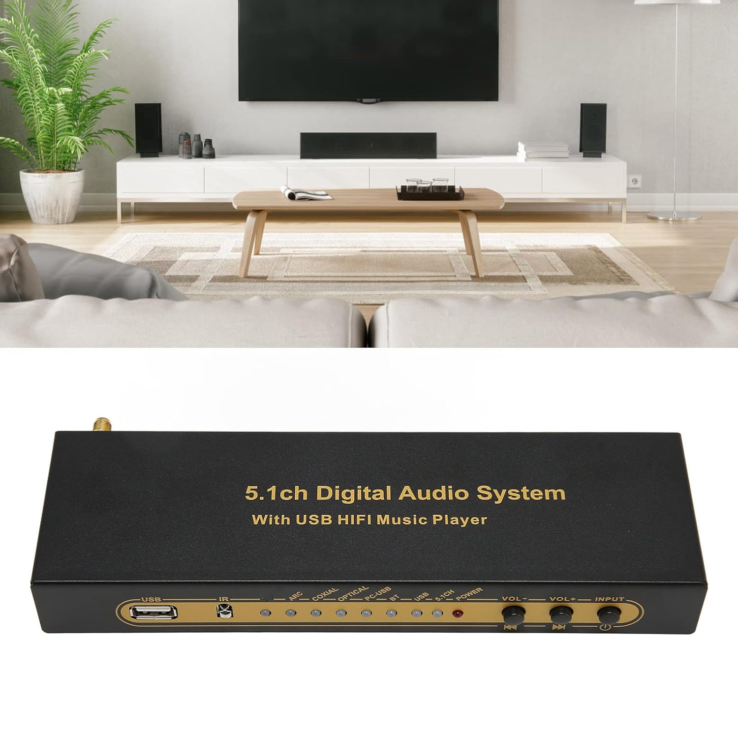 5.1CH Digital Sound Decoder, Support HDCP 2.3 2.2 1.4, Audio Extractor Converter, Multifunctional Digital Extractor