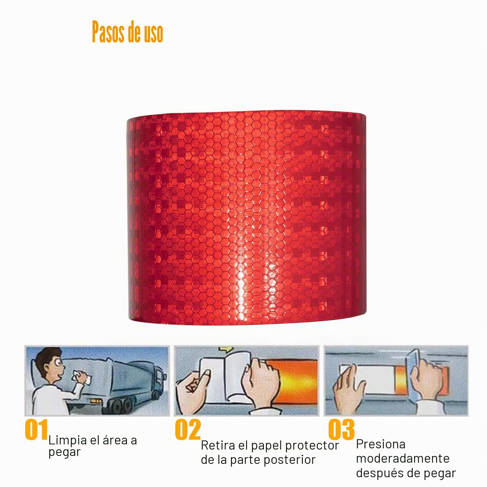 Cinta Reflectante Adhesiva Amarilla 10cm * 10m Banda Reflectante Adhesiva Res Istente Reflectantes Cinta De Seguridad Autoadhesiva para Coche Camión Motocicleta Remolque Camper