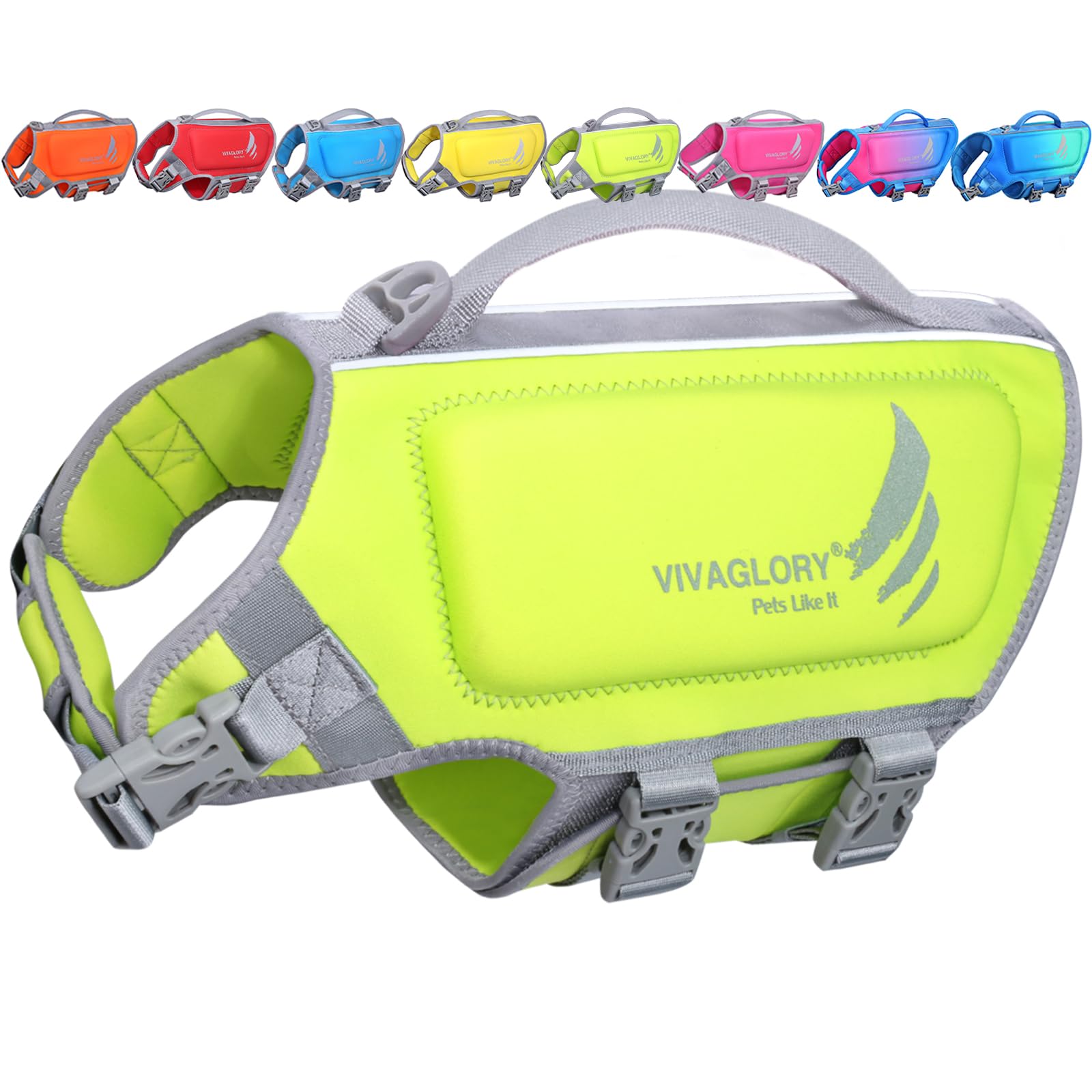 VIVAGLORY Hunde Schwimmweste High Buoyancy Hundeschwimmweste | Rettungswesten Hunde-Schwimmweste Schwimmweste zum Schwimmen, Auftrieb & Verstellbar for Hund