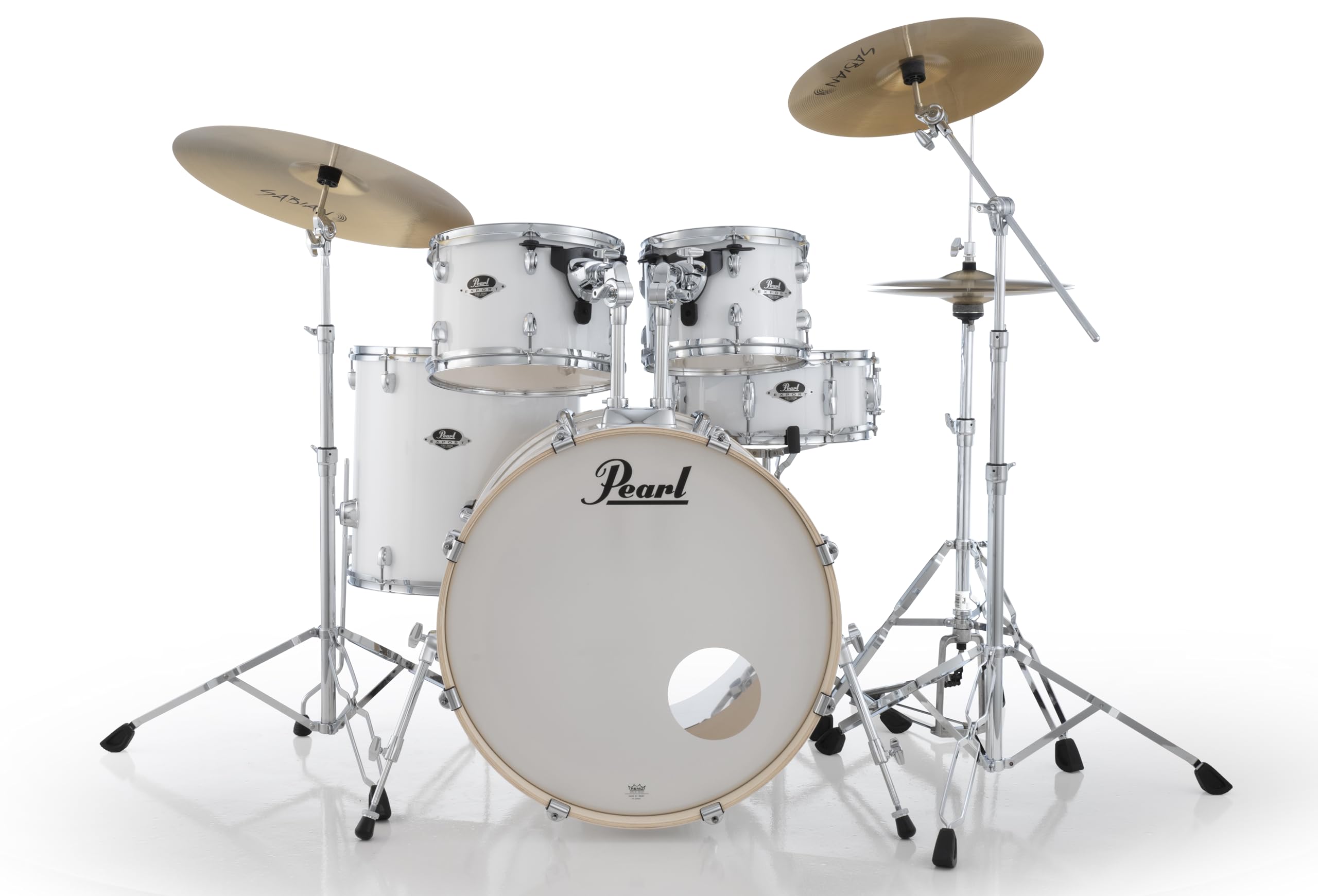 Amazon.com: Pearl Export 5 Piece Drum Set Pure White with Hardware