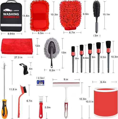 Miniatura 6 de LIANXIN Kit de lavado de autos Kit de limpieza de lavado de autos Pistola de espuma rociador de microfibra Esponja y toallas Pistola de espuma de