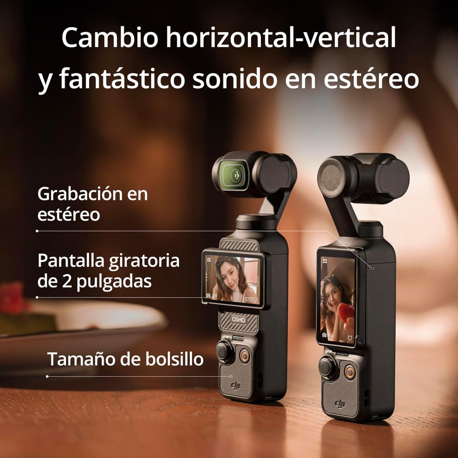 DJI Osmo Pocket 3, cámara con CMOS 1'' y vídeo 4K/120 fps, estabilización en 3 Ejes, Enfoque rápido, Seguimiento de Caras/Objetivos, Pantalla táctil giratoria de 2" Osmo Pocket 3 Creator Combo