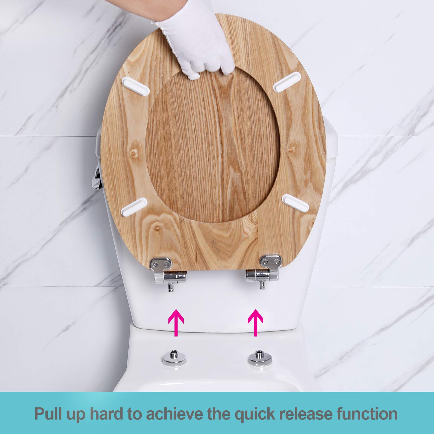 Buy Angel Shield HighQuality Antibacterial Wooden Soft Close Toilet