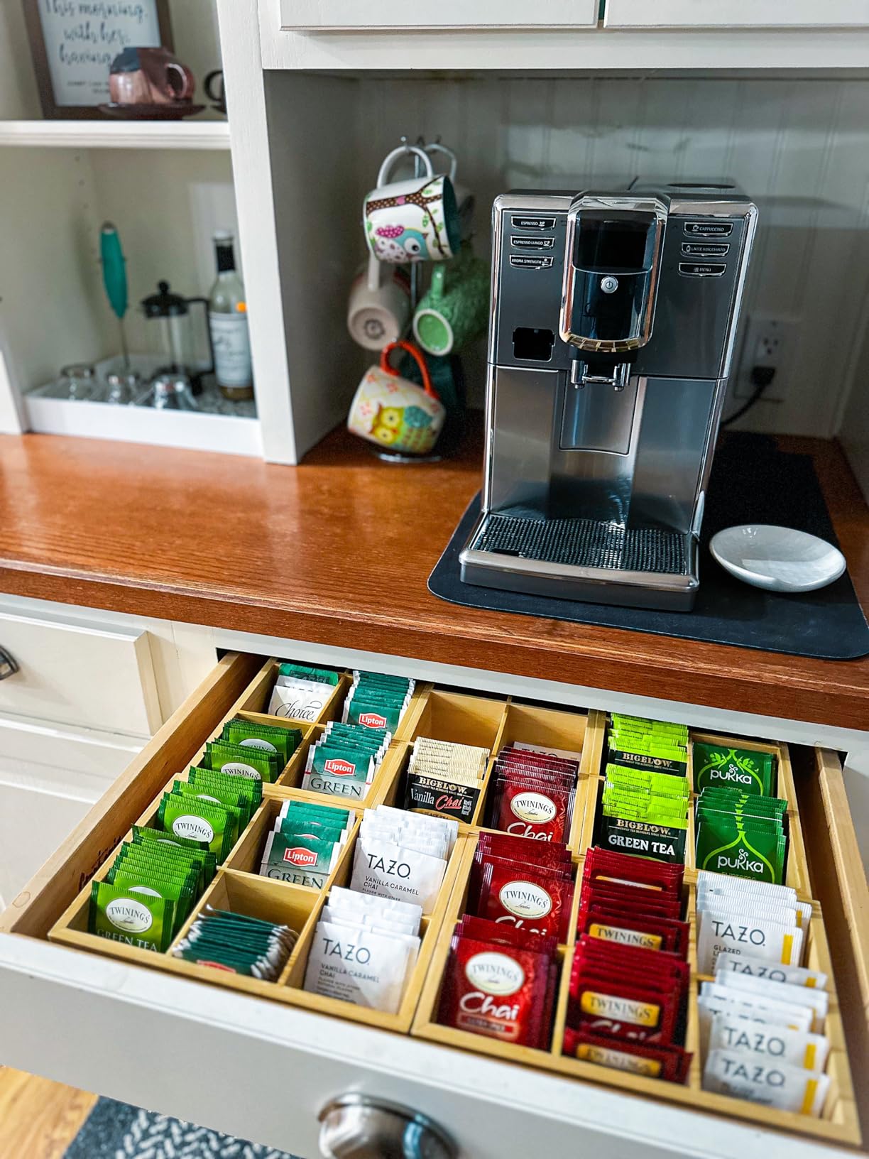 Amazon.com: 4 Pcs Bamboo Divided Storage Organizer Bamboo Container ...