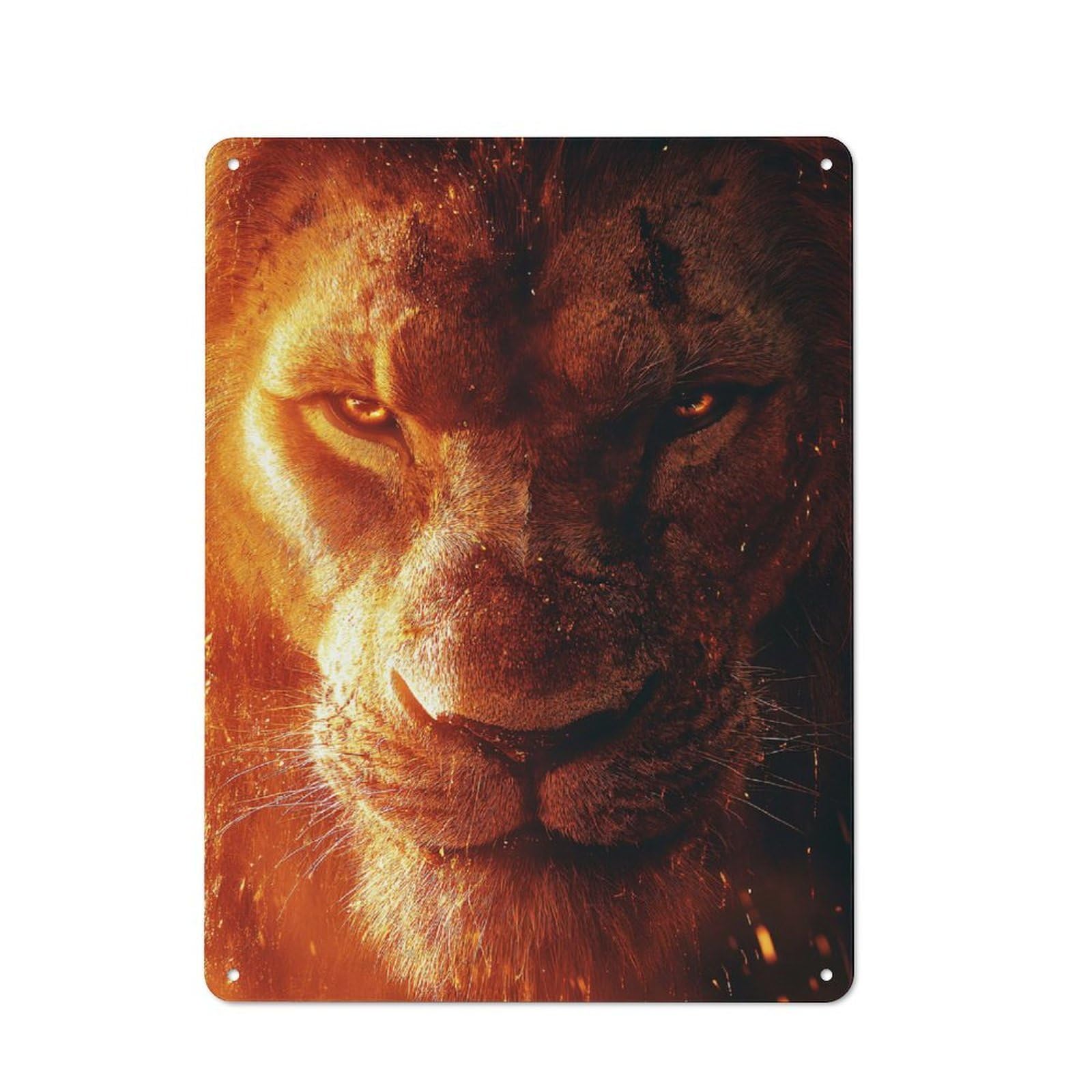 Junmoney Style-16 Kitchen Metal Sign With Lions Fiery Gaze Design 40X30cm, Cosy Kitchen Wall Decor For Coffee Bar, Kitchen, Bistro Or Tea Corner