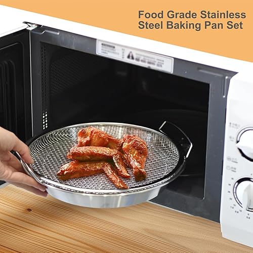 Miniatura 6 de Bandeja de filtro de aceite, coladores de malla de acero inoxidable, accesorios para freidora de aire, estante de drenaje de alimentos fritos,