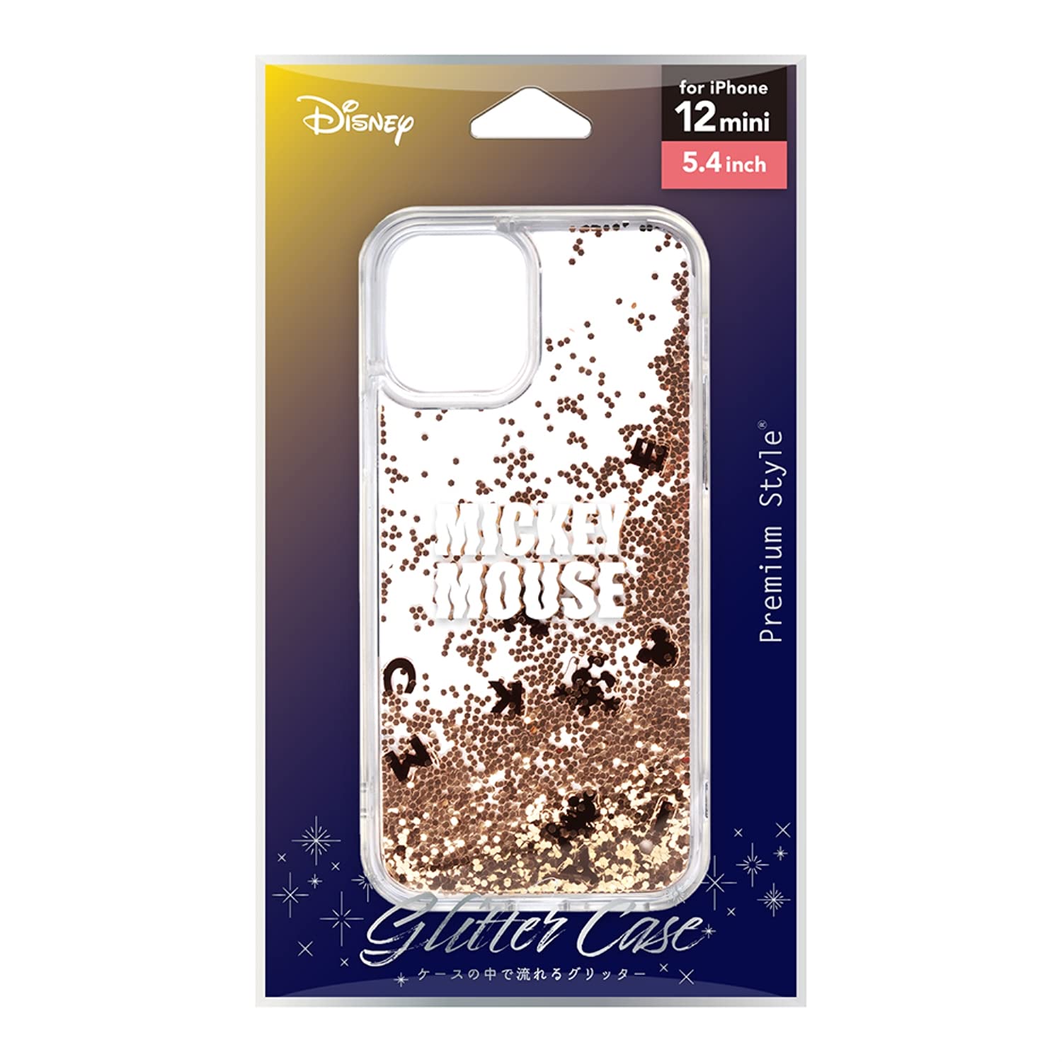 Premium Style iPhone 12 mini用 グリッターケース [ミッキーマウス] PG-DLQ20F01MKY