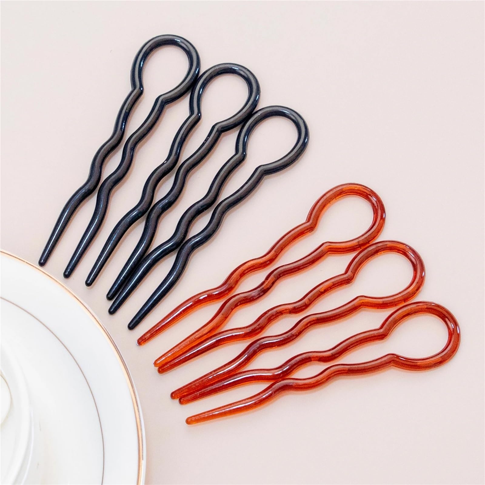 Forcine per capelli a forma di U, 150 pezzi, alla moda, strumenti per acconciature a forma di U, fermagli magici per capelli pieghevoli, semplici e comode forcine per donne (marrone)