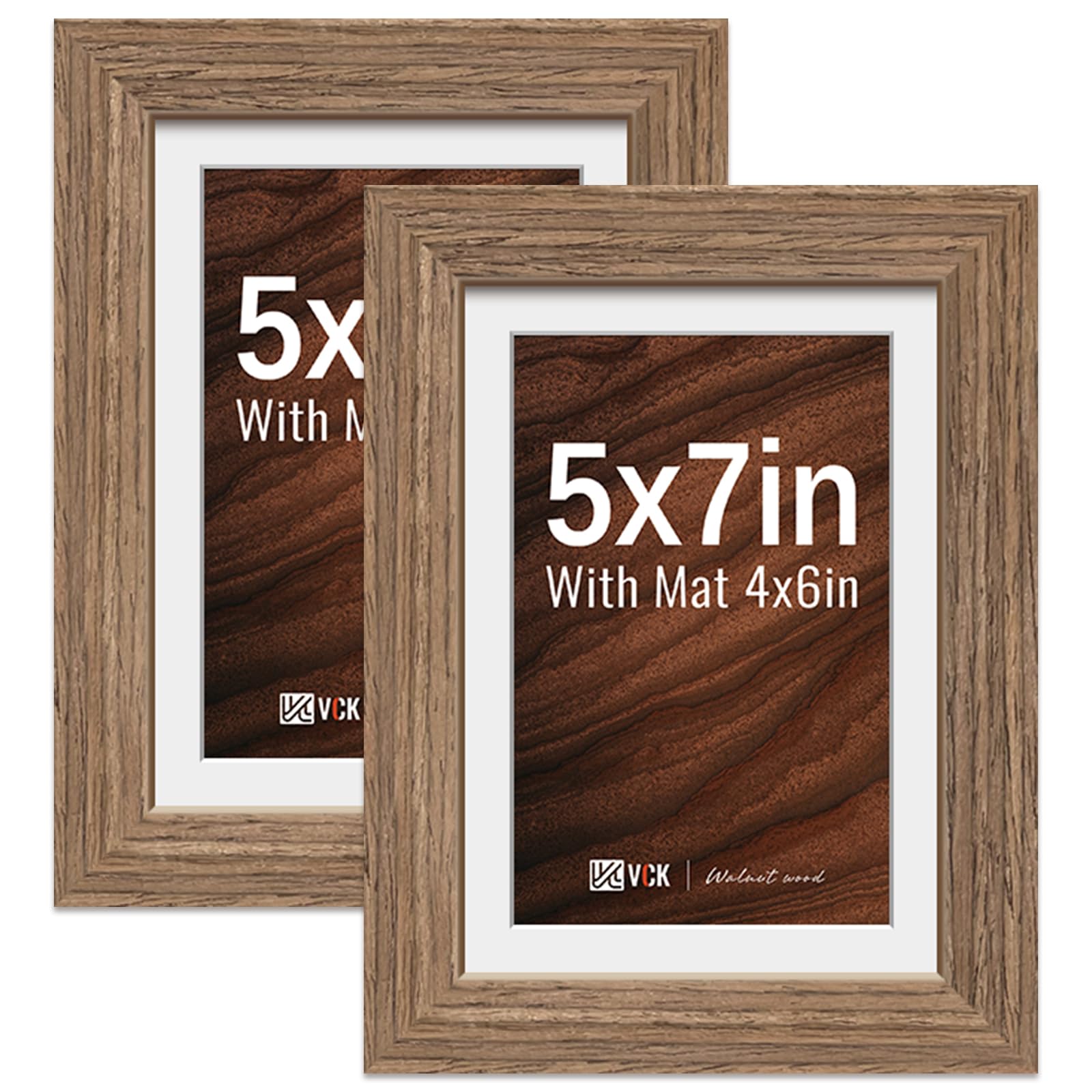 Photo 1 of VCK Walnut Wood Picture Frames (2-Pack)